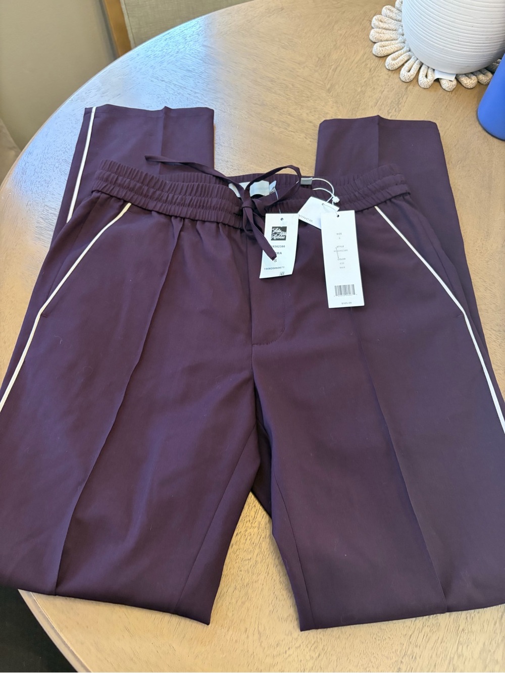 Woman’s Drawstring Track Pants - Deep Plum